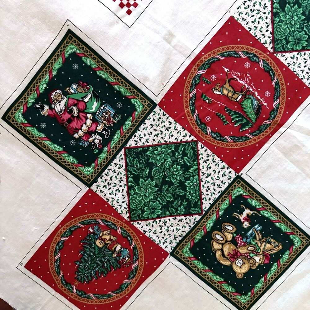 Wamsutta Hallmark Christmas Gathering Noel Xmas Blocks Cut & Sew Panel *READ*
